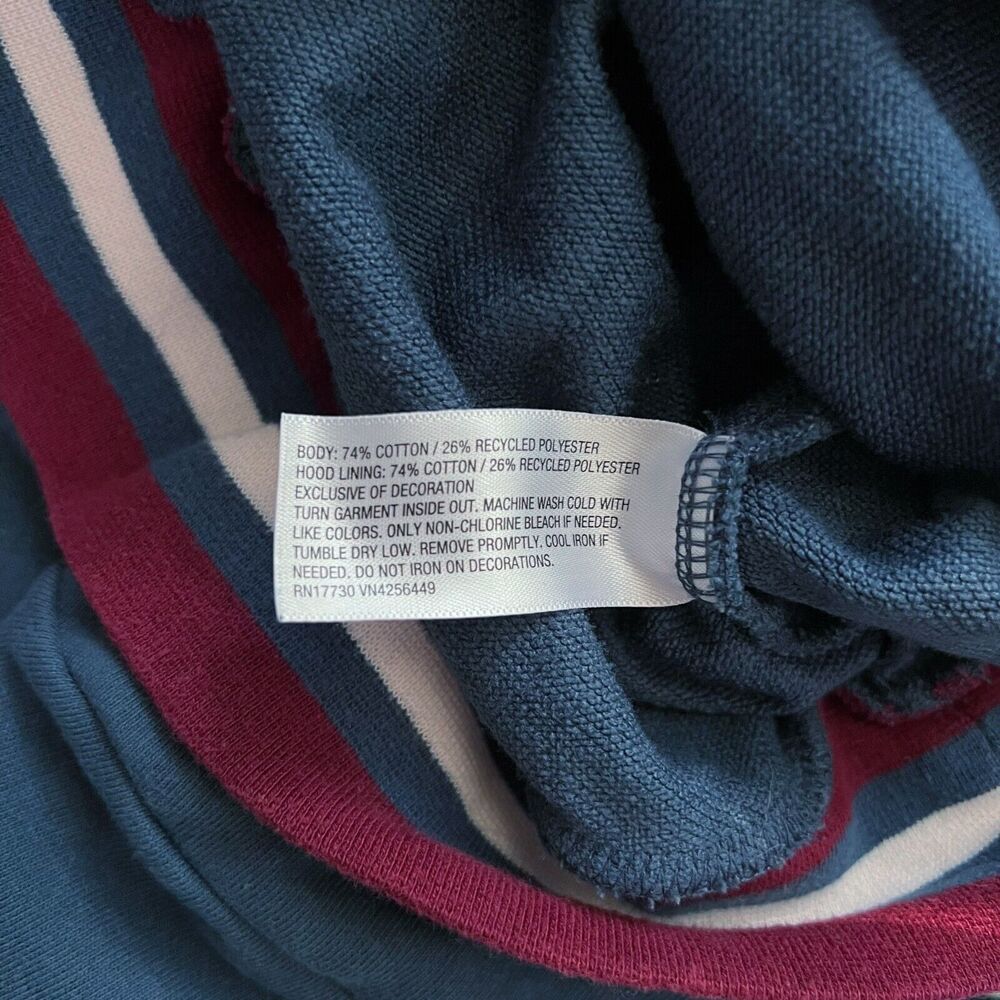 Original Patch Kangaroo Hoodie Sweatshirt Original Use Blue Burgundy Men's Small - Picture 11 of 12